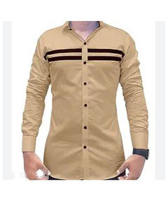 Camisa abotonada de manga larga de satén para hombre con cuello vuelto Parche de logotipo personalizado antibolitas Ropa de oficina informal de trabajo - Product Image 1