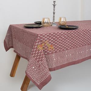 Mantel de Algodón Dabu Hecho a Mano con Estampado Floral, Diseño de Bloques, para Cocina, Comedor y Decoración del Hogar - Product Image 2
