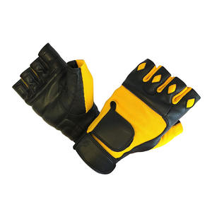 ถุงมือออกกำลังกายหนังแบบครึ่งนิ้วคุณภาพสูงสำหรับผู้ชาย พร้อมสายรัดข้อมือปรับได้ สำหรับยิมและยกน้ำหนัก ขายส่งแบบกำหนดเองได้ - Product Image 4