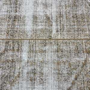 Vintage Rug, 3.2x6 ft Turkish Rug, <b>Brown</b> White Floral <b>Wool</b> Rug - Product Image 5