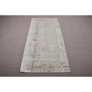 Tapis vintage 3x6,2 pieds, tapis turc, tapis persan gris en laine - Product Image 1