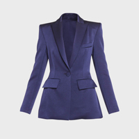 Costume formel pour femmes sur mesure en satin à simple boutonnage, élégant, nouveau design, costumes de bureau pour femmes, veste blazer tissée respirante