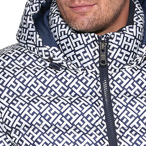 แจ็คเก็ตพัฟเฟอร์ฤดูหนาวแบบกำหนดเองสำหรับผู้ชาย คอตั้งแบบมีฮู้ด สไตล์ไฮสตรีท กันน้ำ ระบายอากาศได้ดี เสื้อคลุมลำลองคุณภาพสูงบุอย่างดี - Product Image 6