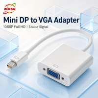 Vente en gros d'usine, convertisseur Mini DP vers VGA 1080P, câble adaptateur mâle vers femelle VGA pour ordinateur portable LED et moniteur HDTV