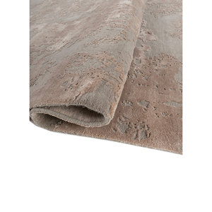 Tapis Kavi gris et noir en laine et soie de bambou noués à la main - Esk-431 - Tapis de cuisine élégants avec erreur de projet - Product Image 2