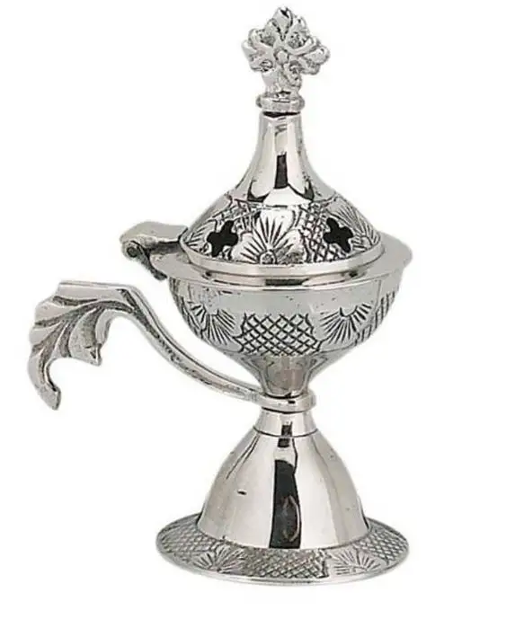 Silver Coated Solid Indian Style Incense Burner Table Decorative OEM ODM Customized Brass Amazing Incense Holder Free Standing
