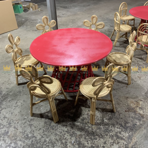 Mesa redonda moderna de ratán para niños hecha a mano, ratán 100% para uso en exteriores y jardín, precio directo de Vietnam para parques y hoteles - Product Image 2