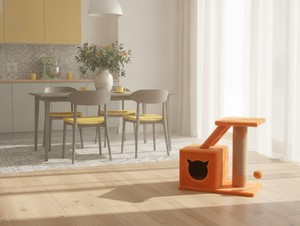 เสาข่วนเล็บคุณภาพสูง Amistar Ginger House สำหรับแมวทุกสายพันธุ์และทุกขนาด - Product Image 5