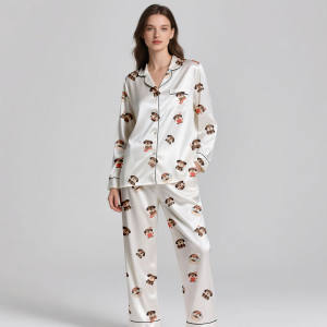 Luxury Silk Satin <b>Women's</b> Pajama Set 120-150 GSM | ODM Customizable Breathable Sleepwear for Summer & Spring - Product Image 4