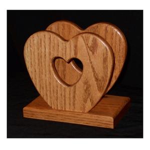 Classic Wooden Napkin Holder with Unique <b>Heart</b> <b>Shape</b> Design Handmade Classic Look Tissue <b>Boxes</b> - Product Image 1