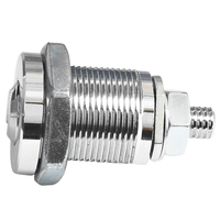 Serrure cylindrique haute sécurité pour distributeurs automatiques, clé à fossettes, 2 clés, finition chromée, alliage de zinc, laiton, ANSI Grade 3, entraxe 20,5 mm, ABA