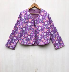 Veste bohème en coton fleuri faite à la main, style automne-hiver, veste-manteau streetwear réversible, cadeau pour elle - Product Image 1