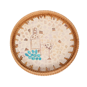 Vente chaude plateau en rotin nacre avec finition laquée pour servir des décorations de nourriture et de fête prix de gros du Vietnam - Product Image 5