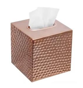 Stylish <b>Hammered</b> Metal Napkin <b>Holder</b> with Elegant Design Durable Tableware Home Office Decor Tissue Boxes Best Selling - Product Image 1