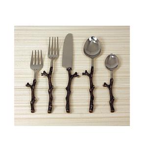 Ensemble de couverts en argent de luxe, service de vaisselle en acier inoxydable avec poignée hexagonale, service de vaisselle poli mat pour hôtel - Product Image 6