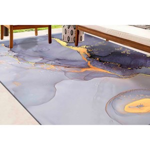 Tapis en marbre, Tapis en marbre violet, Tapis à l'encre d'alcool, Tapis de luxe, Tapis à poils doux - Product Image 2