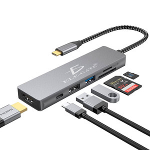 Hub Adattatore 6-in-1 in Lega di Alluminio con USB 3.0 Tipo-C, Trasferimento Dati ad Alta Velocità 5Gbps, HDMI 4K 60Hz, Ethernet e Interfaccia SD - Product Image 2