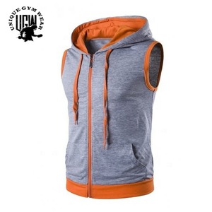 Custom <b>Men's</b> Summer Fitness Pullover <b>Hoodie</b>-<b>Sleeveless</b> Fleece Polyester/Cotton Quick Dry Breathable Gym Workout Wear - Product Image 2