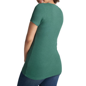 Camiseta de algodón y poliéster para mujer de talla grande de marca del fabricante de Bangladesh, Camiseta cómoda con logotipo bordado de buena calidad - Product Image 3