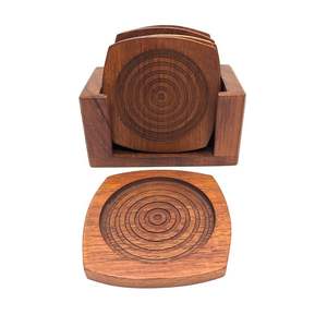 Decorative Wooden Coaster Crafted From Natural Wood For Stylish <b>Table</b> <b>Protection</b> And Drink Presentation - Product Image 4