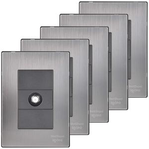 Modulo coassiale in acciaio inossidabile, MXIIN-005, 5 pezzi, presa coassiale, argento/oxford, acciaio inossidabile/PC. - Product Image 1
