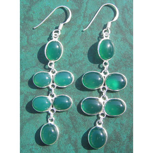 Pendientes de Ónix Verde Natural para Mujer Shah Gems, Plata de Ley 925, Accesorio de Moda - Product Image 1