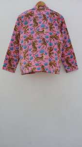 Conjunto de pijamas de algodón puro con estampado de tigre de lujo, traje de noche suave, tejido de algodón indio informal, regalo perfecto para ella - Product Image 4