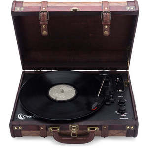 Vintage Wooden Suitcase Turntable with <b>Bluetooth</b> & <b>USB</b> (Model VT32) - Product Image 2