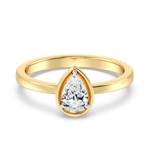 Bague solitaire taille poire 0,50 ct - Product Image 1