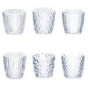 Set di 6 Bicchieri in Vetro Trasparente Geometrici da 380ml - Product Image 1