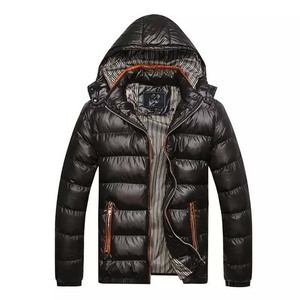 Vestes matelassées en toile imperméables pour hommes 100% polyester/nylon, couleurs personnalisées, style streetwear, vêtements de sport à capuche pour l'hiver - Product Image 5