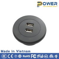 Strip daya stasiun pengisian USB 2-Port, untuk meja atau Sofa memiliki peringkat 110V WiFi Compatible-PW-Q20