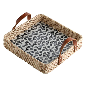 Bandeja de Ratán con Incrustaciones de Nácar de Lujo, Venta al por Mayor en Vietnam, Bandeja para Servir MOP para Decoración de Ramadán y Eid, Artesanía Tejida a Mano - Product Image 6