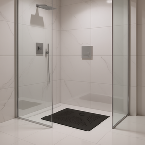 ถาดรองอาบน้ำดีไซน์อิตาลีสมัยใหม่ สีดำด้าน 90x90 ซม. สูง 3 ซม. ยี่ห้อ Koricini - Product Image 3