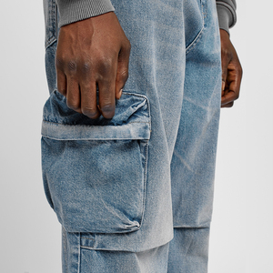 กางเกงผ้ายีนส์ทรงแบ็กกี้ลำลองสำหรับผู้ชายกางเกงขาบานออกแบบโลโก้ได้ตามต้องการสำหรับฤดูหนาวและฤดูร้อน - Product Image 5