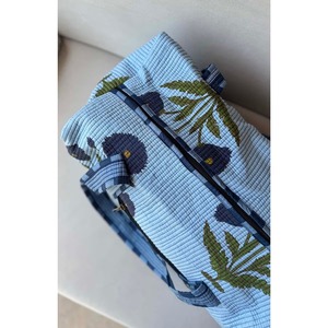 Bolsa de Viaje de Fin de Semana Azul Polvo, de Gran Capacidad, Duradera, Ecológica, de Algodón, con Cierre de Cremallera, Hecha a Mano en India - Product Image 2