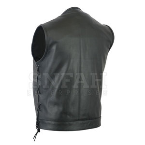 Chaleco de cuero transpirable informal ajustado para hombre 2024 con decoración de botones, chaqueta de invierno, colores personalizados y logotipo hecho en Pakistán - Product Image 2