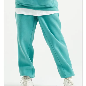Pantalones Deportivos Anchos Color Verde Azulado para Hombre, Pantalones Holgados de Felpa con Bolsillos, Estilo Urbano, Cómodos para Invierno - Product Image 1
