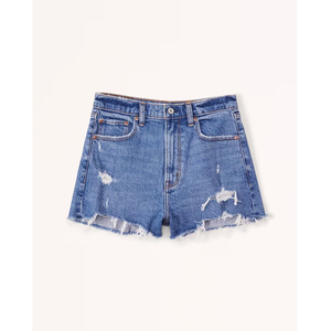 กางเกงยีนส์ขาสั้นแบบขาดสำหรับผู้หญิงกระโปรงผ้าเดนิมระบายอากาศเซ็กซี่ - Product Image 6