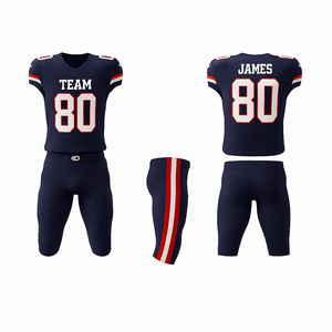 Ensemble d'uniformes de football américain personnalisé, maillot d'équipe de sublimation, ensemble d'uniformes de football américain en polyester respirant pour l'entraînement - Product Image 1