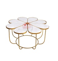 Ensemble de 2 tables basses artisanales en marbre, mobilier de décoration intérieure très vendu