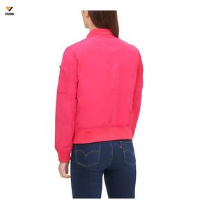 Femmes de haute qualité 100% Nylon veste d'hiver couleur unie Logo personnalisé fermeture éclair complète poches poitrine extérieur étanche imprimé - Product Image 2