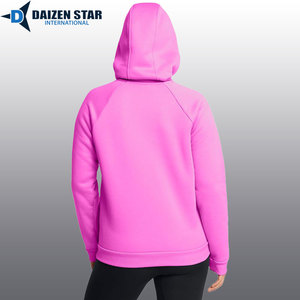 เสื้อฮู้ดผู้หญิงแบบสวมหัว ผ้าฝ้ายฟลีซ 100% ระบายอากาศได้ดี สีพื้น ปักลาย 3 มิติ  ใส่สบายในฤดูหนาว รับผลิตแบบ OEM - Product Image 2