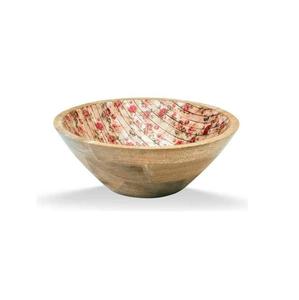 Cuenco de madera y cuchara, juego de servir ensalada para uso doméstico en la cocina, diseño clásico, cuenco impreso de madera, juego de cuchara, el mejor fabricante - Product Image 4