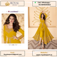 Présentation de la nouvelle fausse georgette avec travail de broderie Anarkali avec Dupatta brodé