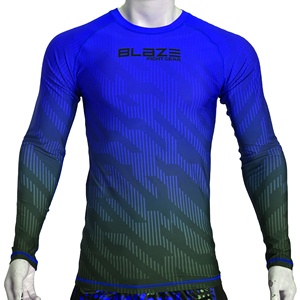Venta al por mayor de manga larga de compresión Fitness Gym camisas personalizadas sublimadas BJJ Rashguard camisas para hombre MMA Rash Guard - Product Image 1