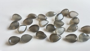 Pierre de lune grise naturelle 4x6mm poire à facettes coupe de qualité supérieure-pierre de lune grise flashy poire à facettes - Product Image 6