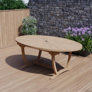 Mesa de Jardín Halen Hecha de Madera de Teca Sólida para Exteriores con Acabado Natural - Product Image 3