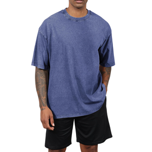 Wholesale Mens Washed Shirts Men's Custom Print Vintage T-Shirt, Oversized <b>Drop</b> Shoulder <b>Acid</b> Wash Tee for Edgy Street Style - Product Image 1