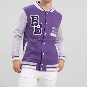 Men Classic Letterman Winter Jacket <b>Wool</b> Blend Sleeves Casual College Style Men Thick Cotton Varsity Winter Jacket - Product Image 1